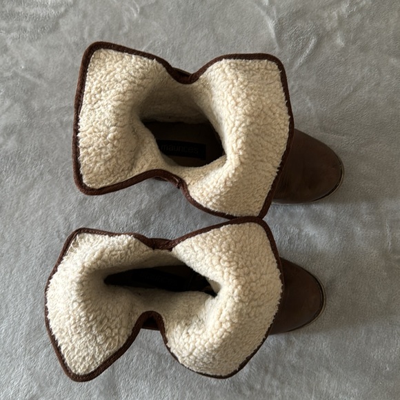 Y2K Maurice’s brown  leather fur ankle boots - Picture 6 of 6